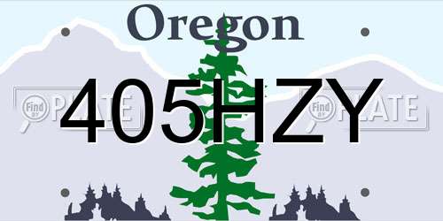 405HZY Oregon License Plate