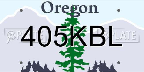 405KBL Oregon License Plate
