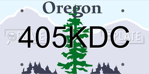 405KDC Oregon License Plate