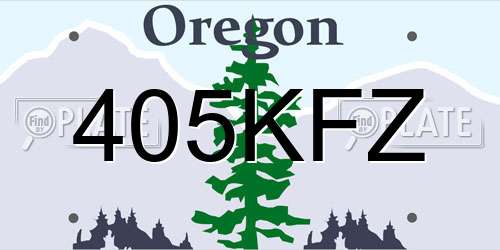 405KFZ Oregon License Plate