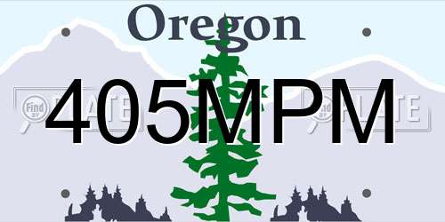 405MPM Oregon License Plate