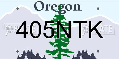 405NTK Oregon License Plate