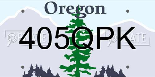 405QPK Oregon License Plate