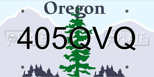 405QVQ Oregon License Plate
