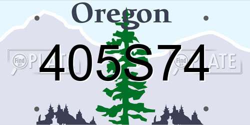 405S74 Oregon License Plate