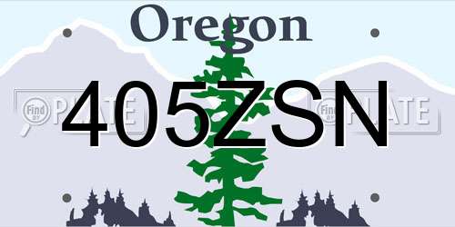 405ZSN Oregon License Plate