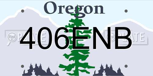 406ENB Oregon License Plate