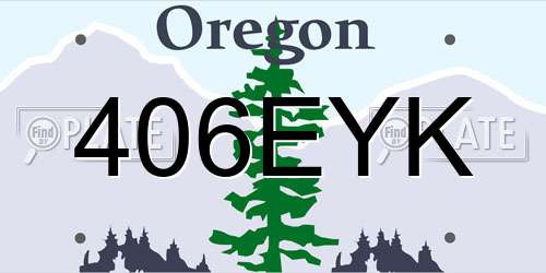 406EYK Oregon License Plate