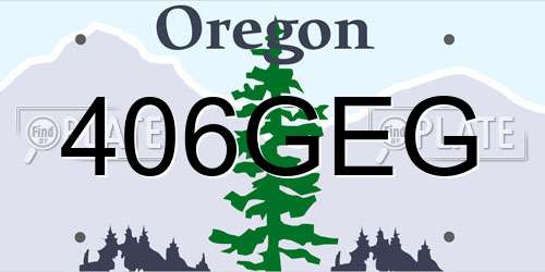 406GEG Oregon License Plate