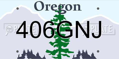 406GNJ Oregon License Plate