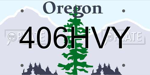 406HVY Oregon License Plate