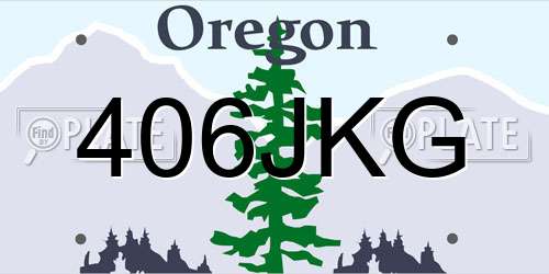 406JKG Oregon License Plate