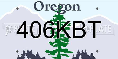 406KBT Oregon License Plate