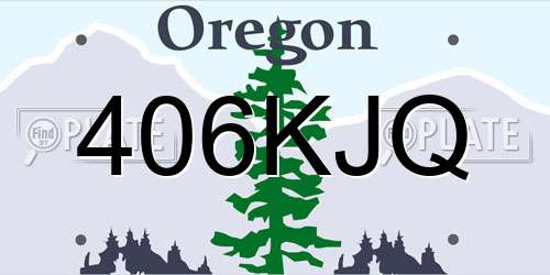 406KJQ Oregon License Plate