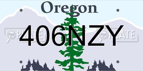 406NZY Oregon License Plate