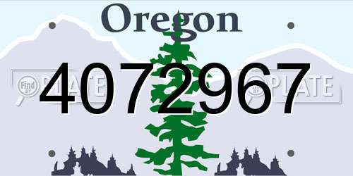 4072967 Oregon License Plate