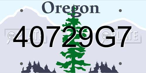 40729G7 Oregon License Plate