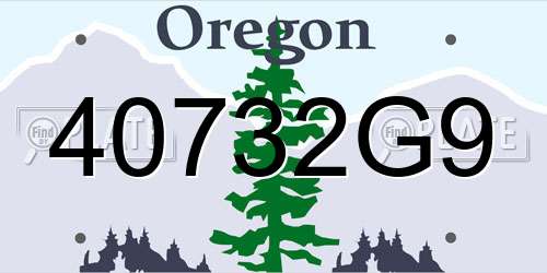 40732G9 Oregon License Plate