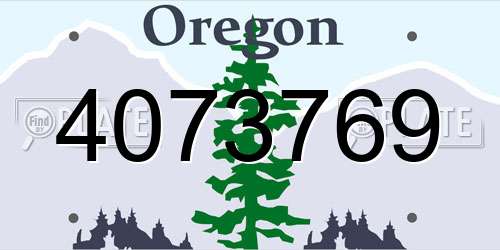 4073769 Oregon License Plate