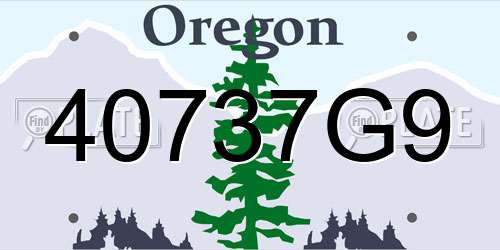 40737G9 Oregon License Plate