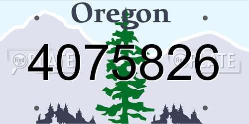 4075826 Oregon License Plate