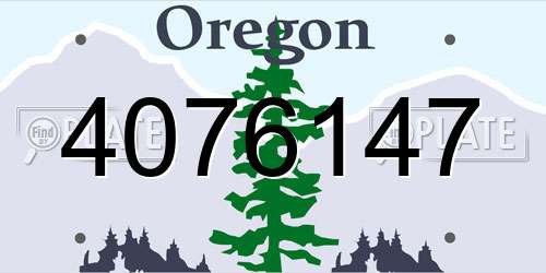 4076147 Oregon License Plate
