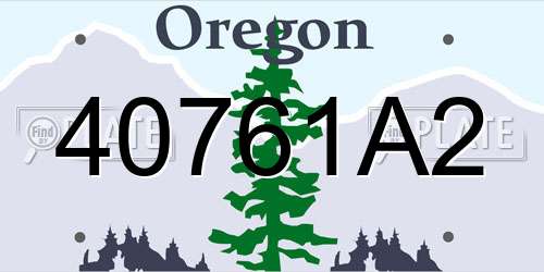 40761A2 Oregon License Plate