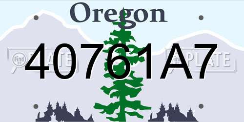 40761A7 Oregon License Plate