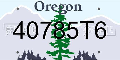 40785T6 Oregon License Plate