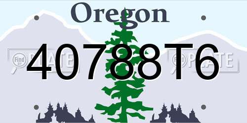 40788T6 Oregon License Plate