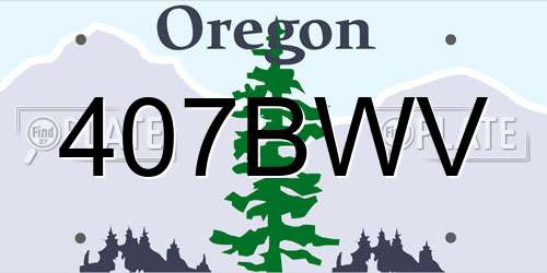 407BWV Oregon License Plate