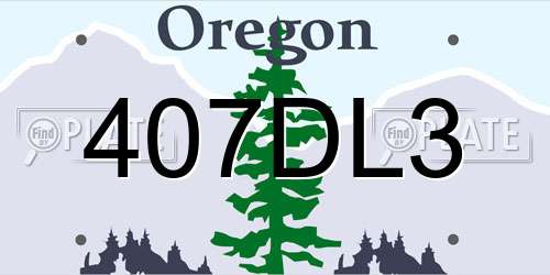 407DL3 Oregon License Plate