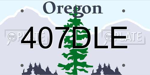 407DLE Oregon License Plate