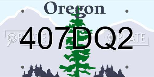 407DQ2 Oregon License Plate