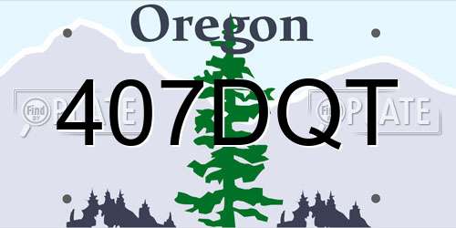 407DQT Oregon License Plate