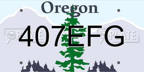 407EFG Oregon License Plate