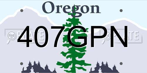 407GPN Oregon License Plate