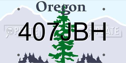 407JBH Oregon License Plate