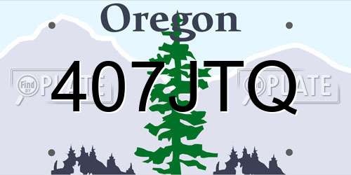 407JTQ Oregon License Plate