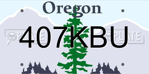 407KBU Oregon License Plate