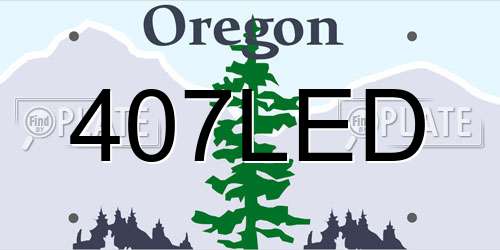 407LED Oregon License Plate