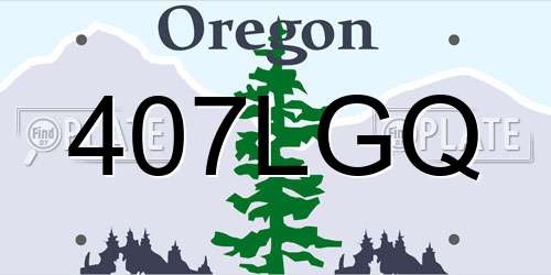 407LGQ Oregon License Plate
