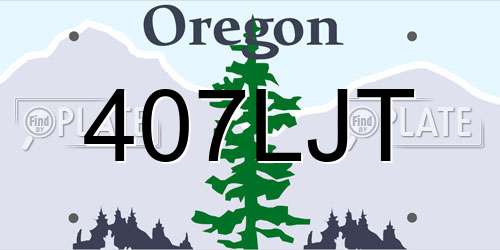 407LJT Oregon License Plate