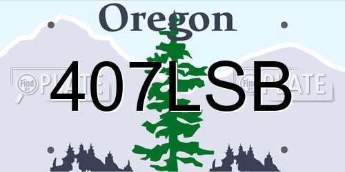 407LSB Oregon License Plate
