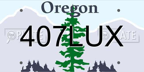 407LUX Oregon License Plate
