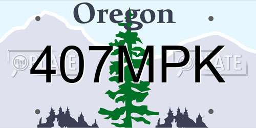 407MPK Oregon License Plate