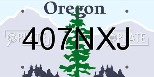 407NXJ Oregon License Plate