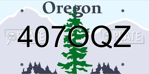 407OQZ Oregon License Plate
