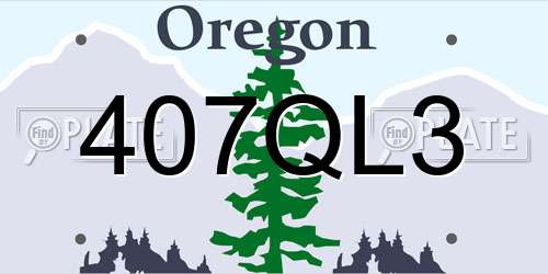 407QL3 Oregon License Plate