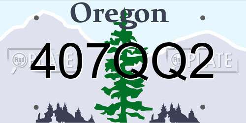 407QQ2 Oregon License Plate